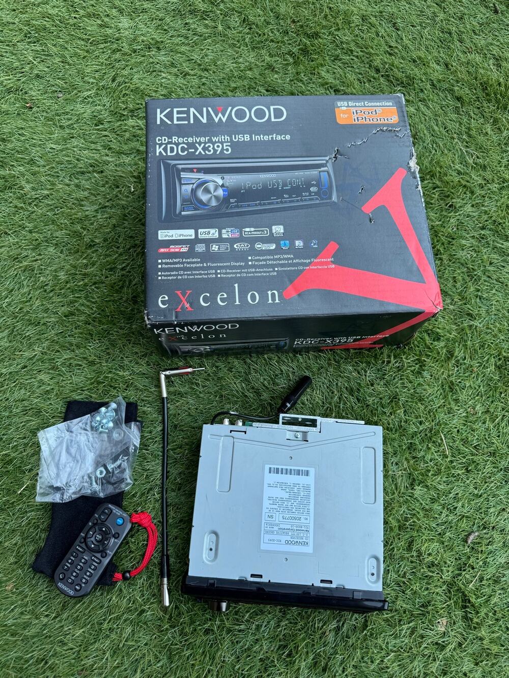 Kenwood Excelon KDC-X395 CD Receiver Open Box USB iPod iPhone Single DIN